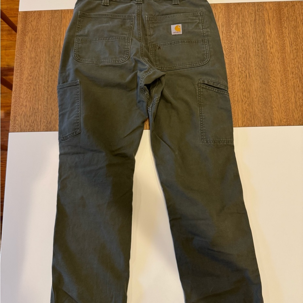 Carhartt men’s rugged flex relaxed fit canvas double-front pants 32W x 32L Moss